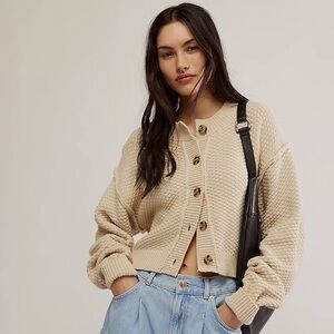Free People Lila Cardi Cardigan Birch Small